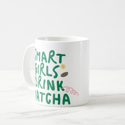 Matcha meisje Mok, Mok cadeau, matcha mok cadeau (Voorkant links)