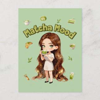 Matcha Mood Aesthetic Design Cute Green Tea Vibes Briefkaart