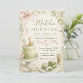 Matcha Ochtend Eerste Verjaardag Kaart (Staand voorkant)