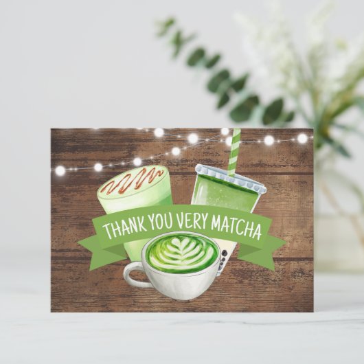 Matcha Plat Dankkaart Bedankkaart (Staand voorkant)