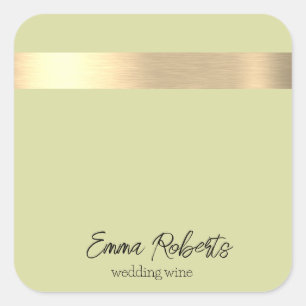 Matcha poeder groen roze gouden folie rustieke fau vierkante sticker