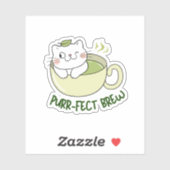 Matcha Purrfect Brew Kat Sticker (Vel)