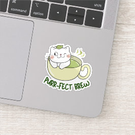 Matcha Purrfect Brew Kat Sticker