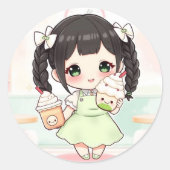 Matcha Ronde Sticker (Voorkant)