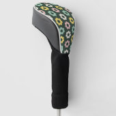 Matcha Salie Groen Retro Bloem Golf Driver Golfheadcover (Schuin)