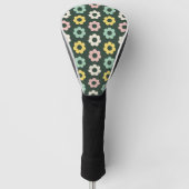 Matcha Salie Groen Retro Bloem Golf Driver Golfheadcover (Voorkant)
