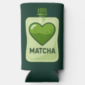Matcha Serumzak met Hartontwerp Seltzer Blikjeskoeler (Achterkant)