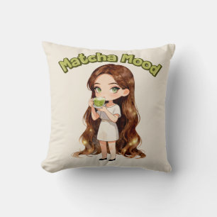 Matcha Stemming Aesthetic Design Schattige Groene  Kussen