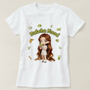 Matcha Stemming Aesthetic Design Schattige Groene T-shirt