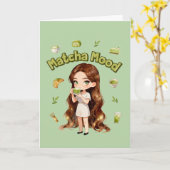 Matcha Stemming Esthetisch Ontwerp Cute Groene The Kaart (Gele Bloem)