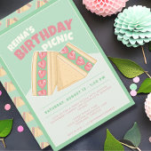 Matcha Strawberry Sandwich Verjaardag Picknick Kaart