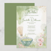 Matcha Tea Bridal Shower Green Tea Party Kaart (Voorkant / Achterkant)