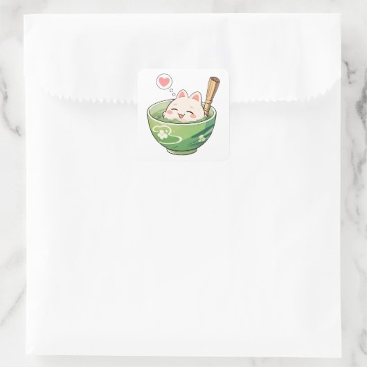 Matcha Tea Cat Relaxing Sticker (Tas)