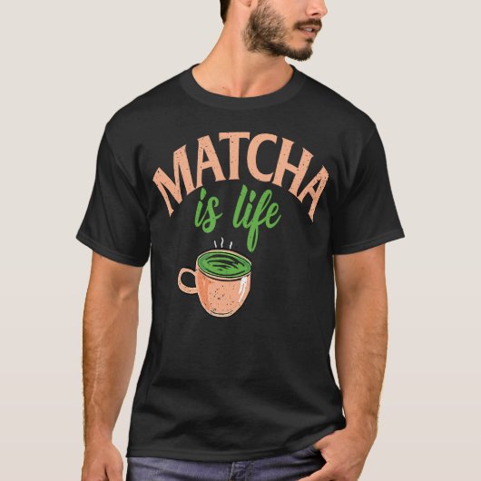  Matcha Tea Drinker met aangezette retro T-shirt (Voorkant)