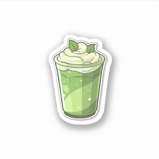 Matcha Tea Latte Iced Sticker (Voorkant)