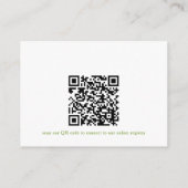 Matcha tea vrijgezellenfeest QR-code voor registra Informatiekaartje (Achterkant)