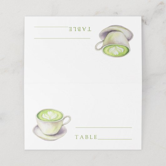 Matcha Tea vrijgezellenfeest - trouwkaarten Plaatskaartje (Buitenkant ongevouwen)