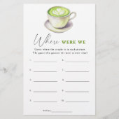Matcha tea vrijgezellenfeest Waar waren we spel (Voorkant)