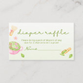 Matcha-thee babyshower luierraffle informatiekaartje (Voorkant)