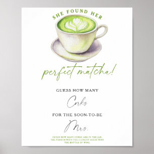 Matcha thee Bruidsuitnodiging Hoeveel Kurken Poster