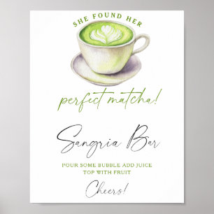 Matcha-thee Bruidsuitnodiging sangria bar Poster