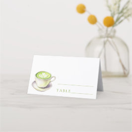 Matcha-thee bruiloftsborrel - huwelijksplaatskaart plaatskaartje
