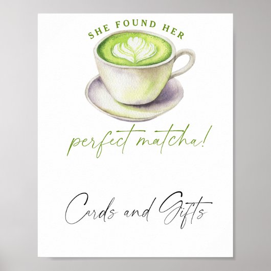 Matcha-thee Bruiloftsfeest Kaarten en Cadeaus Poster (Voorkant)