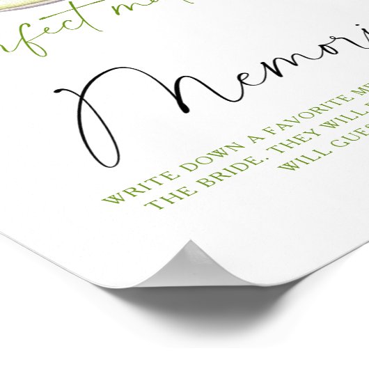 Matcha thee Herinneringen met de bruid Poster (Hoek)