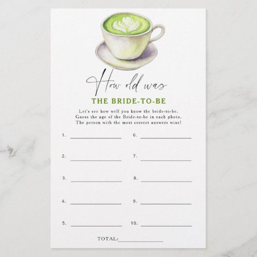 Matcha thee Hoe oud was de bruid om te spelen (Voorkant)