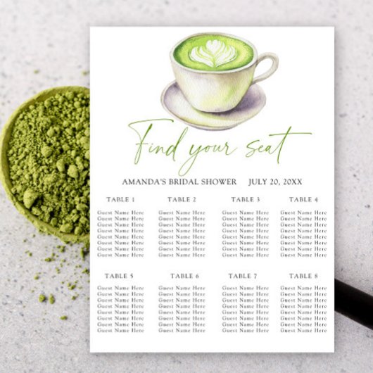 Matcha thee Trouwstoel kaart Poster