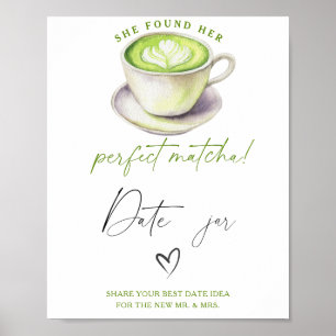 Matcha thee vrijgezellenfeest Datum nacht ideeën Poster