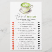 Matcha thee vrijgezellenfeest Hij zei dat ze spel  (Voorkant)