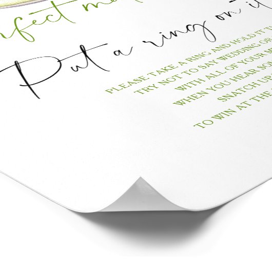 Matcha thee vrijgezellenfeest Zet een ring op het  Poster (Hoek)