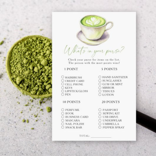 Matcha thee Wat zit er in je portemonnee spel