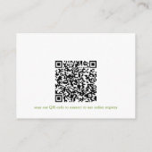 Matcha-theebruidssluiting QR-code voor huwelijksli Informatiekaartje (Achterkant)