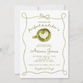 Matcha thema bruiloftsfeest kaart (Voorkant)