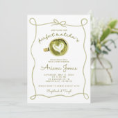 Matcha thema bruiloftsfeest kaart (Staand voorkant)