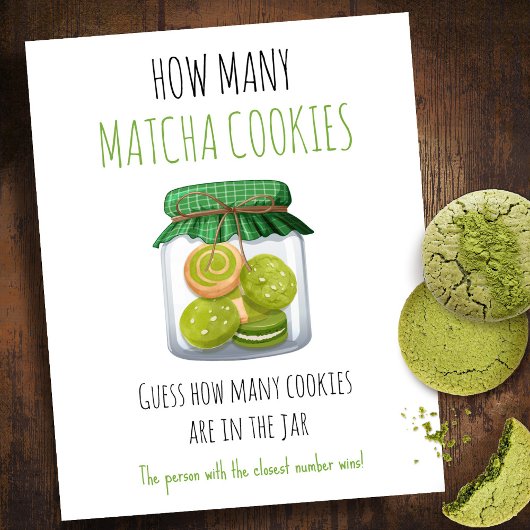 Matcha Thema Feestspel Hoeveel Koekjes Bord Poster