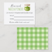 Matcha Thema Feestspel Raadkaart Plaatskaartje (Voorkant / Achterkant)