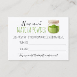 Matcha Thema Feestspel Raadkaart Plaatskaartje