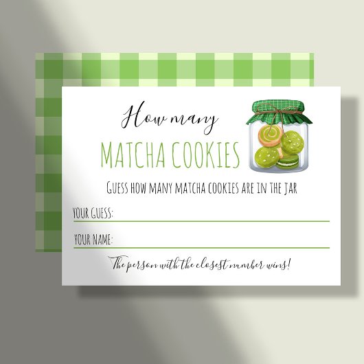 Matcha Thema Feestspel Raadkaart Plaatskaartje