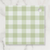Matcha Themd Green Gingham Plaid Baby shower Bedankjes Labels (Achterkant)