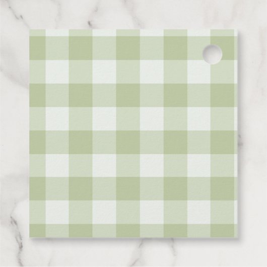 Matcha Themd Green Gingham Plaid Baby shower Bedankjes Labels (Achterkant)