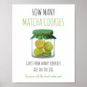 Matcha Theme Party Game How Many Cookies Sign Poster (Voorkant)