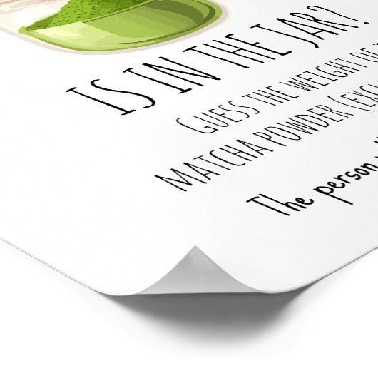 Matcha Theme Party Game Sign Poster (Hoek)