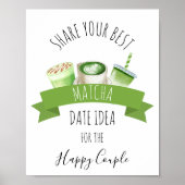 Matcha Trouwfeest Aanmelding Bord Poster (Voorkant)