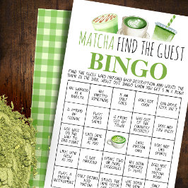 Matcha Vind de Gast Bingo Spelkaart Flyer