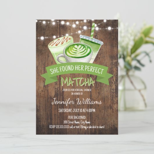 Matcha-Vrijgezellenfeest Kaart (Staand voorkant)