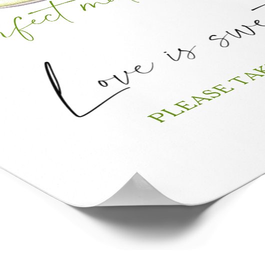 Matcha vrijgezellenfeest Liefde is zoet neem een t Poster (Hoek)