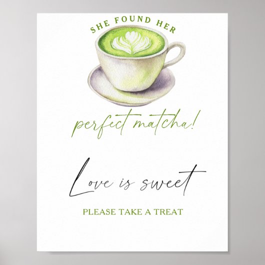 Matcha vrijgezellenfeest Liefde is zoet neem een t Poster (Voorkant)